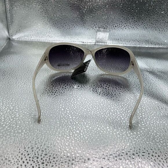 Modo Rhinestone Oversized 100% UVA Sunglasses Women’s Engraved Arms White Grey - Picture 5 of 6